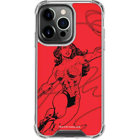 DC Comics Wonder Woman Comic Pop iPhone 14 Pro Clear Case